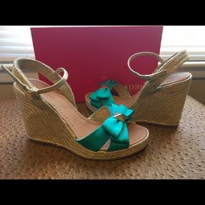 Kate Spade ♠️ Carmelita Bow Espadrille Wedges 9